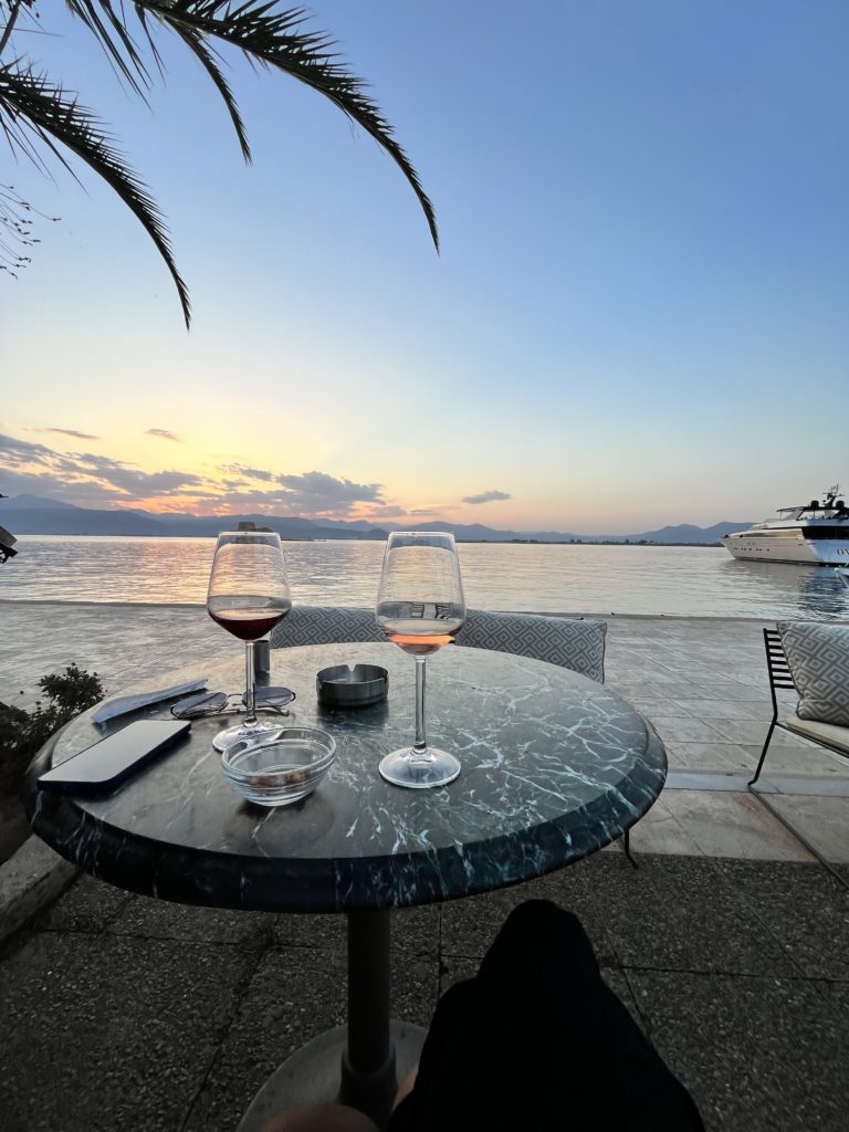 Coucher de soleil au port de Nauplie