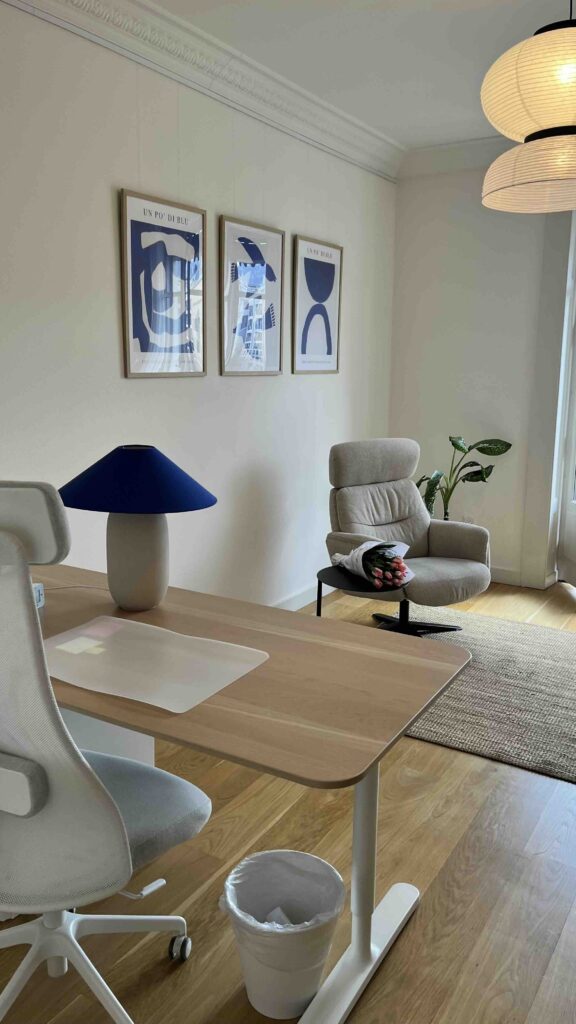 Décoration d'un cabinet de psychologie à Genève